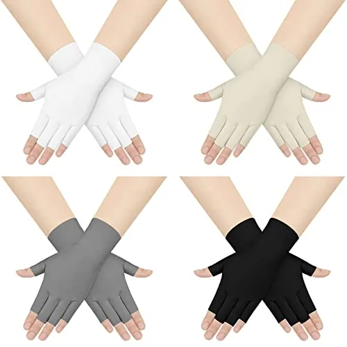 Sureio UV Fingerless Sun Gloves 4-Pack Multi-Color