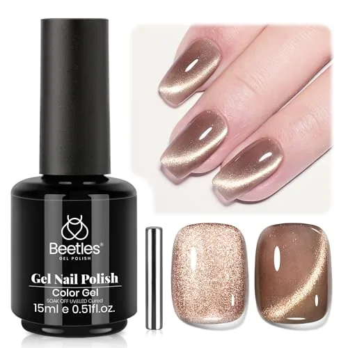 Beetles Velvet Cinnamon Brown Cat Eye Gel Polish 15ml