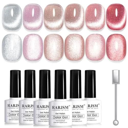 RARJSM Cat Eye Gel Polish Set 6-Piece Magnetic